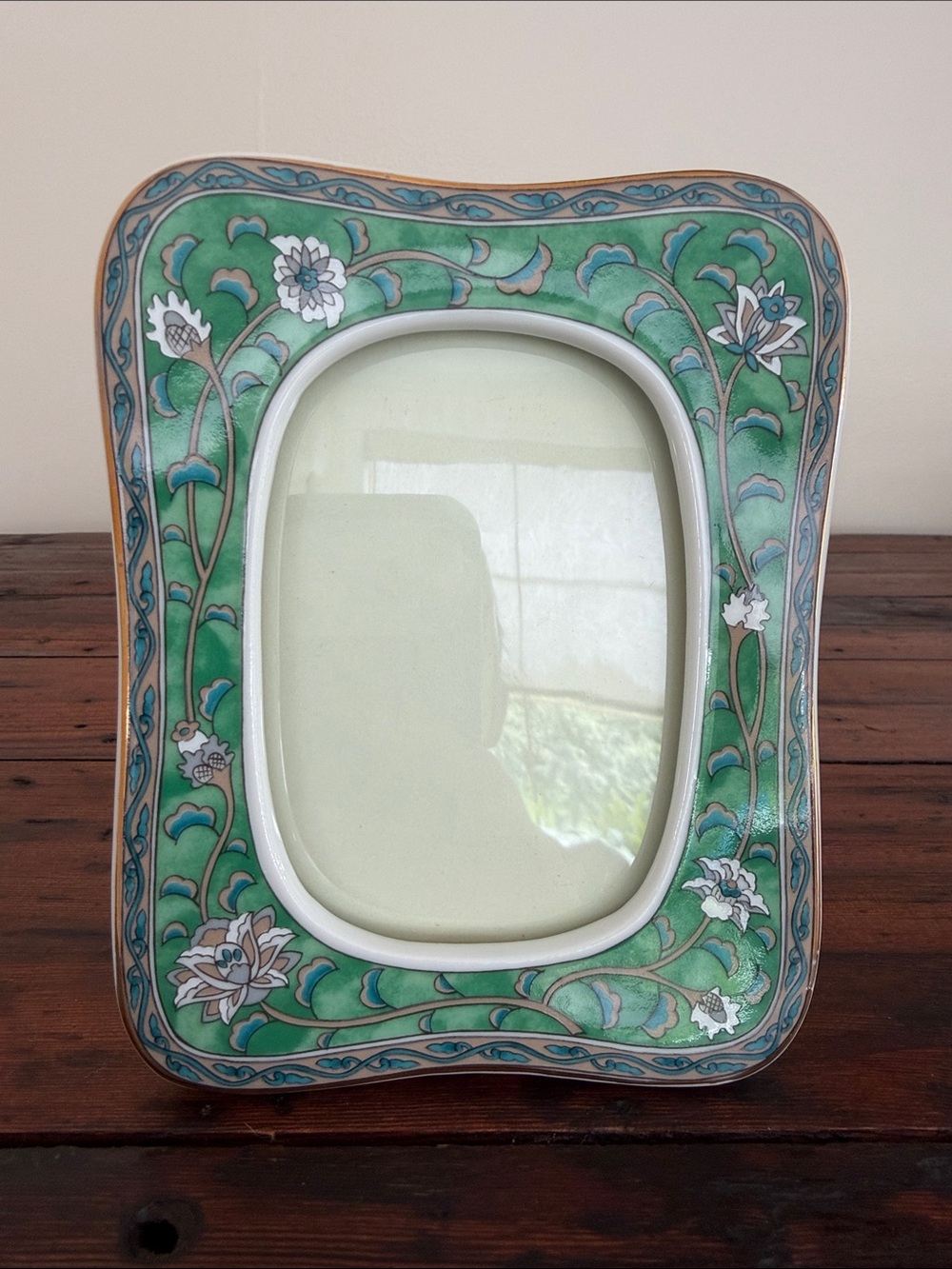 Green Vintage 1986 Etude Takahashi San Francisco Hand Decorated Picture Frame. - Picture 3 of 10